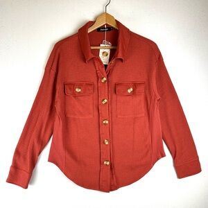 Automet Waffle Knit Button Down Shirt Casual NWT